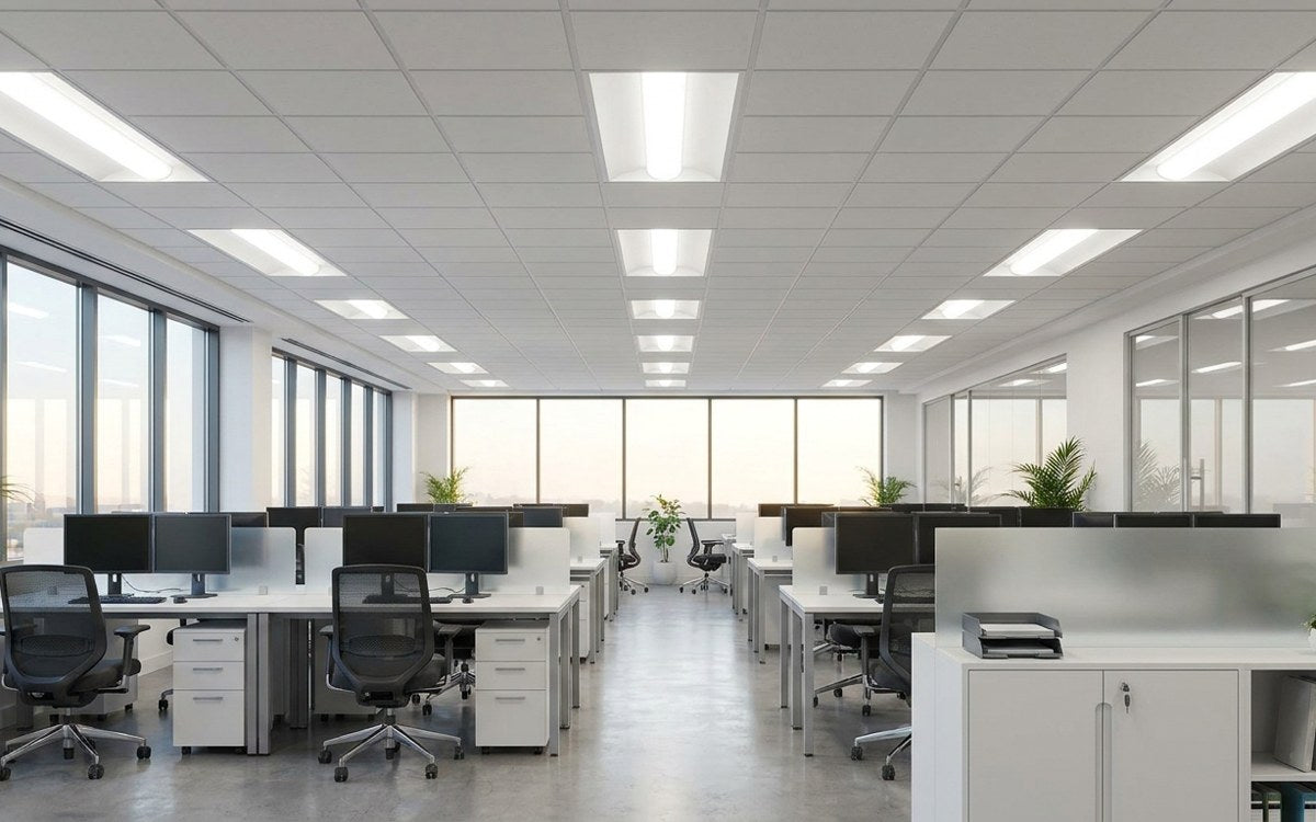 T8 Type A+B LED tubes installed in an office retrofit